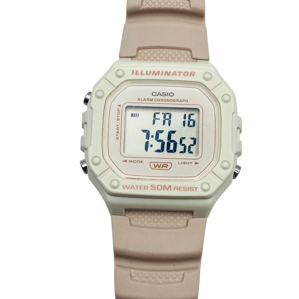 Casio Illuminator W-218 Alarm Chronograph Watch Adjustable WR 50m Date Timer